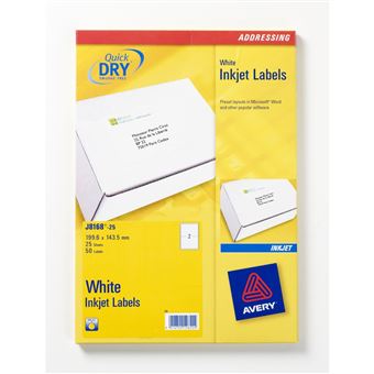 Avery J8168-25 etiqueta para endereços Branco - 1