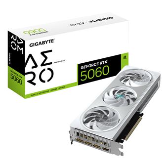 Placa de Vídeo GIGABYTE GeForce RTX 5060 AERO OC 8G | Branco - 1