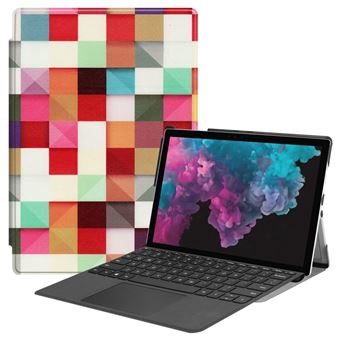 Capa Magunivers PU padrão de impressão cheques coloridos para Microsoft Surface Pro 6/5/4 - 1