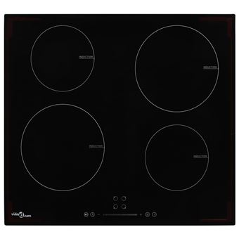 Placa de Indução vidaXL com 4 Discos | Controlo tátil Vidro | 7000 W - 1