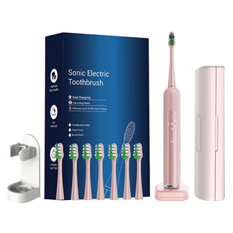 Escova de Dentes Elétrica SZSMART 7005 | Limpeza por Vibração de Alta Frequência | Íman de Fixação | Cabeça de Escova Substituível - Rosa - 1