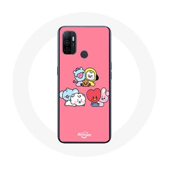 Capa Maniacase para Oppo A53 Bts Bt21 Tata Chimmy Cooky Rj Koya Shooky emang Fundo Rosa - 1