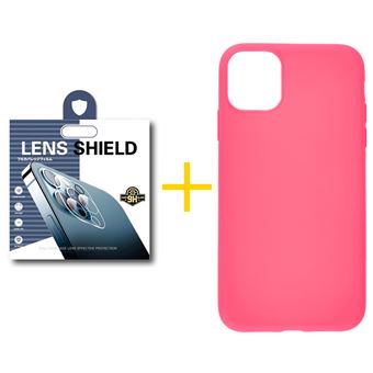 Pack 1 x Película de Câmara + Capa skyhe para Apple iPhone 13 Mini Silicone Liso Rosa - 1