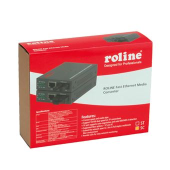 Conversor de Rede de Média ROLINE RC-100FX/SC Fast Ethernet Converter, RJ-45 to SC, Loop-back - 1