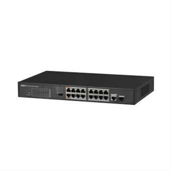 comutador de rede Dahua Europe PFS3117-16ET-135  Não-gerido L2 Fast Ethernet (10/100) Preto Apoio Power over Ethernet (PoE) - 1