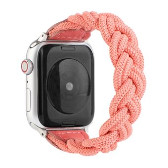 Bracelete de Nylon HSMY Extensível Trançado para Apple Watch Series 6/ SE/ 5/ 4 | 40 mm - Rosa Escuro - 1
