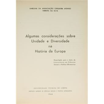 Algumas considerações sobre unidade e diversidade na história da europa. - 1