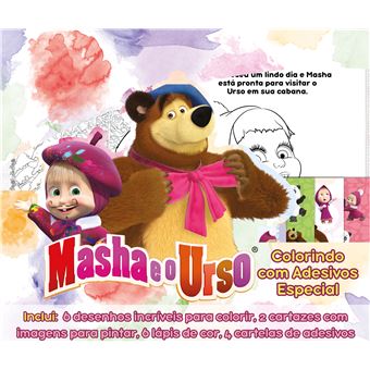 Masha e o Urso Colorindo com Adesivos Especial - 1