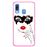 Capa Hapdey para Samsung Galaxy A40 2019 Design Mulher com Máscara e Lábios Vermelhos em Silicone Flexível e TPU Cor-de-Rosa_0