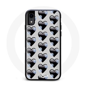 Capa Maniacase para Iphone XR Corações Papel de Parede Preto - 1