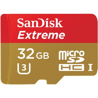 Cartão de Memória SanDisk 32GB Extreme microSDHC U3/Class 10 | Dourado, Vermelho - 1