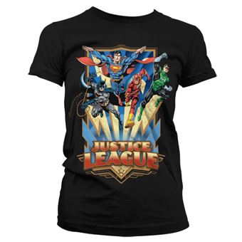 T-shirt para Mulher Justice League - Team Up! | Preto | S