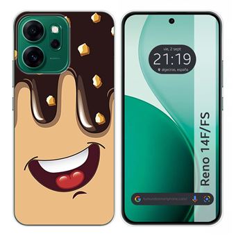 Capa Tumundosmartphone de silicone para Oppo Reno 14 FS / 14FS 5G | Desenhos de design de sorvete e chocolate - 1