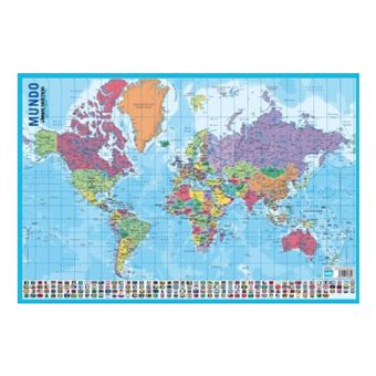 Base Didática ERIK Ldpp-227 | Mapa Do Mundo | 60X40cm - 1