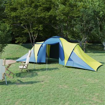 Tenda de Campismo vidaXL para 6 pessoas azul e amarelo - 1
