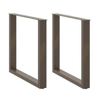Pernas para mesa de jantar vidaXL | 2 Peças | forma de U | 90x(72-73)cm | aço natural - 1
