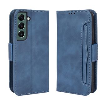 Capa FOXDOCK Protetora para Samsung Galaxy S22 | Suporte e Flip de couro PU | À Prova de Choque | Azul - 1