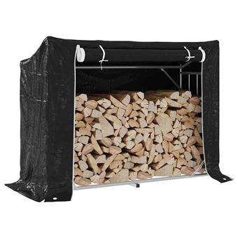 Rack de lenha com tampa de chuva vidaXL | 151x60,5x110,5 cm | aço galvanizado - 1