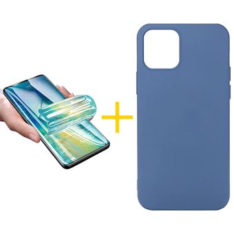 Pack 1 x Película de Hidrogel + Capa Accetel Apple iphone 11 Pro Max | Silicone Líquido - Azul - 1