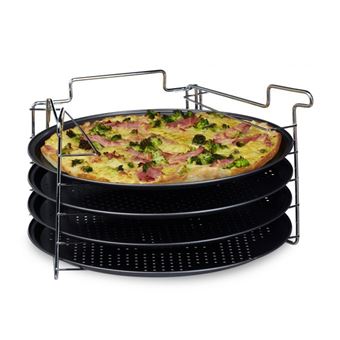 Tabuleiro de Pizza Relaxdays 10020495 | Preto - 1