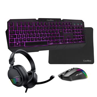 Teclado Gaming com Fios + Rato CoolBox Pack gaming DeepX-Wing 2 | Idioma: Espanhol | Preto - 1