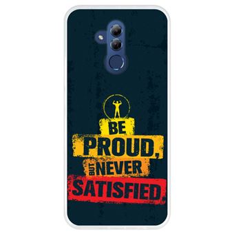 Capa Hapdey Para Huawei Mate 20 Lite Design Seja Orgulhoso Mas Nunca Satisfeito Capa de Silicone Flexível Em TPU - Transparente - 1