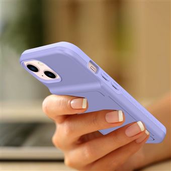 Capa e Tpu magunivers + Acrílico com Porta-Cartões e espelho Oculto Roxo Claro para Iphone 13 6.1'' - 1