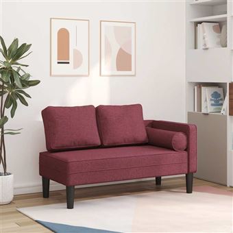 Chaise longue com almofadões vidaXL | tecido vermelho tinto - 1
