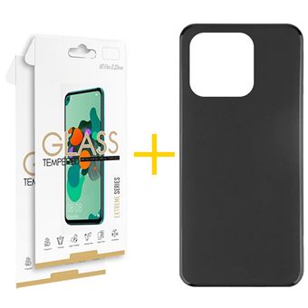 Pack 2 x Película de Vidro Temperado 2.5D + Capa skyhe Xiaomi Redmi 10C Silicone Liso Preto - 1