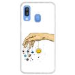 Capa Hapdey para Samsung Galaxy A40 2019 Design Planetas na Mão em Silicone Flexível e TPU