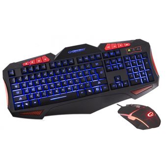 Teclado Gaming com Fios + Rato Esperanza EGK3000 | Idioma: Inglês UK | Vermelho - 1