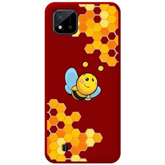 Capa Tumundosmartphone de silicone líquido vermelho para Realme C11 2021 Cartoon Bee design - 1