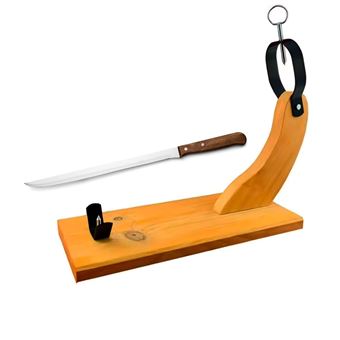 Tábua Jamonera Porta Presunto de Madeira Klack | suporte para pata e paleta de presunto serrano e ibérico com agarres metálicos - 1