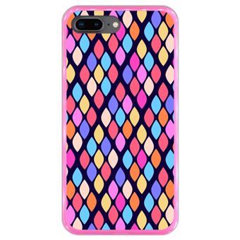 Capa Hapdey para iPhone 7 Plus - 8 Plus Design Losangos Coloridos em Silicone Flexível e TPU Cor-de-Rosa
