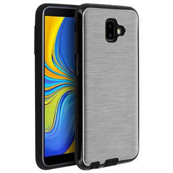 Capa Avizar para Samsung Galaxy J6 Plus de Silicone e Alúminio Prateado - 1