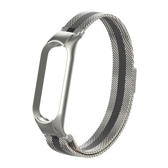 Bracelete de Aço Inoxidável HSMY para Xiaomi Mi Band 4/ 3 - Prata&Preto - 1