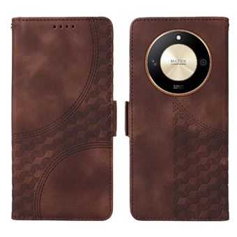 Capa FLOODKING para Honor X9B | Design Acolchoado | Couro PU Premium | Castanho - 1