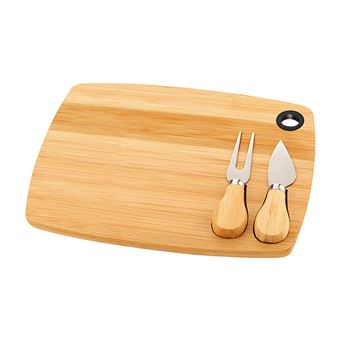 Tábua de Queijos 3 Peças Cheffinger | em Bambu Natural | Ultra Prática | Elegante e Durável | Castanho Claro - 1