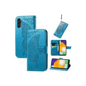 Capa Nanlin para Samsung Galaxy A13 5G PU com Porta-cartões Borboleta e Carteira Magnética - Azul - 1