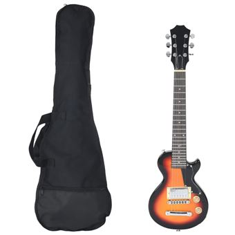 Guitarra elétrica vidaXL | para crianças com saco 3/4 30" castanho/preto - 1