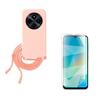 Capa Silicone Hands-Free + Película ClearGel CapaSmart para Samsung Galaxy A16 | Rosa - 1