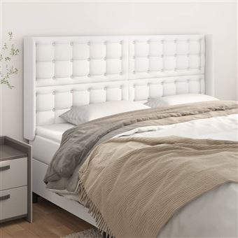 Cabeceira de Cama com Abas vidaXL | Couro Artificial | 163x16x118/128cm | branco - 1