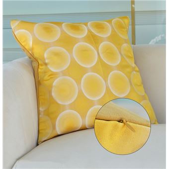 Capa de Almofada BOD HOME | Tecido Jacquard de Circos | Amarelo | 45x45cm - 1
