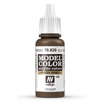 Tinta Acrílica Fosca Vallejo Model Color | 17 ml | 826 Al. Cam. Pardo Medio - 1
