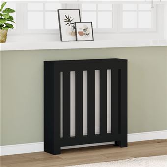 Cobertura de radiador vidaXL | 78x20x82 cm | derivados de madeira preto - 1