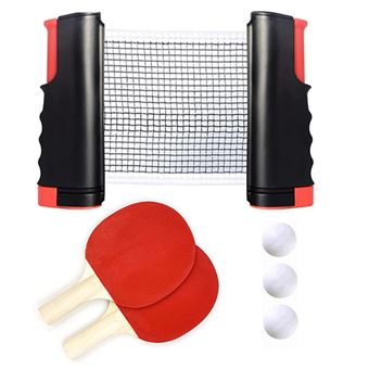 Conjunto de rede de Ping Pong Ocio Trends | retrátil ajustável | + 2 raquetes e 3 bolas - 1