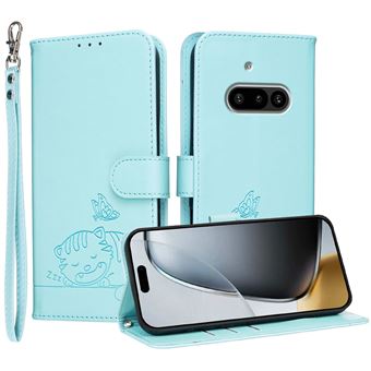 Capa FOXDOCK para Nothing Phone 3A | Flip | Bloqueio RFID | Fecho Magnético | Pele Sintética | Alça de Pulso Amovível | Verde Claro - 1