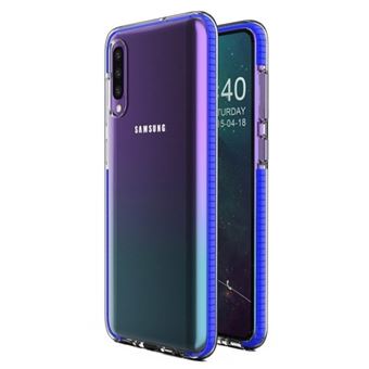 Capa HURTEL Spring para Samsung Galaxy A40 | Gel TPU com Marca - Azul Escuro