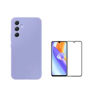 Kit Película de Vidro Temperado 5D Full Cover + Capa Silicone Líquido Phonecare para Samsung Galaxy A25 5G - Roxo - 1