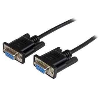 Cabo de Série StarTech.com Cabo null modem série RS232 DB9 preto de 2 m F/F | Preto - 1